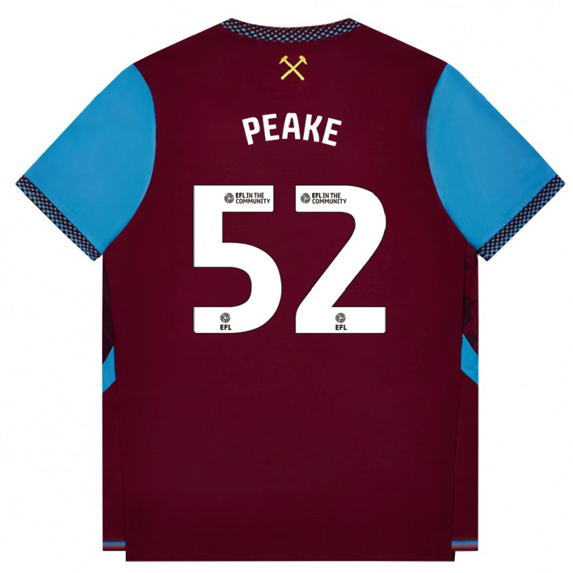 Danxen Barn Lennon Peake #52 Vinröd Kornblå Hemmatröja Matchtröjor 2026/27 Tröjor T-Tröja