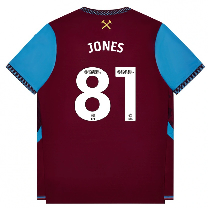 Danxen Barn Liam Jones #81 Vinröd Kornblå Hemmatröja Matchtröjor 2026/27 Tröjor T-Tröja