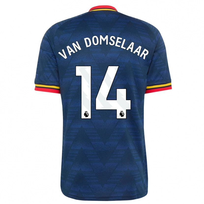 Danxen Barn Daphne Van Domselaar #14 Midnattsblå Gul Röd Bortatröja Matchtröjor 2026/27 Tröjor T-Tröja