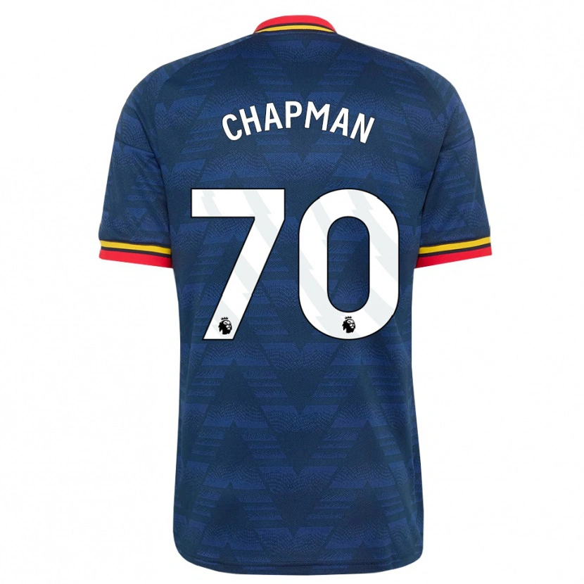 Danxen Barn Samuel Chapman #70 Midnattsblå Gul Röd Bortatröja Matchtröjor 2026/27 Tröjor T-Tröja