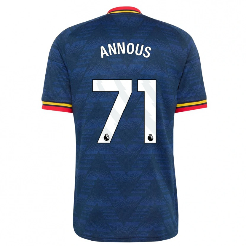 Danxen Barn Andre Harriman-Annous #71 Midnattsblå Gul Röd Bortatröja Matchtröjor 2026/27 Tröjor T-Tröja
