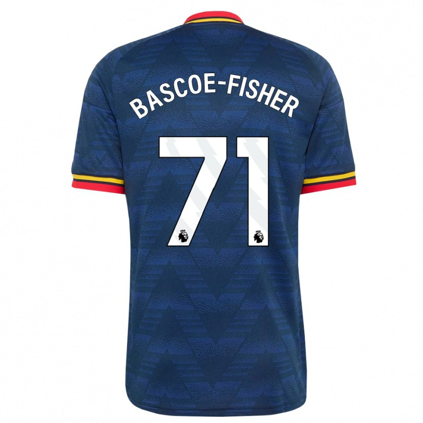 Danxen Barn Jakai Bascoe-Fisher #71 Midnattsblå Gul Röd Bortatröja Matchtröjor 2026/27 Tröjor T-Tröja