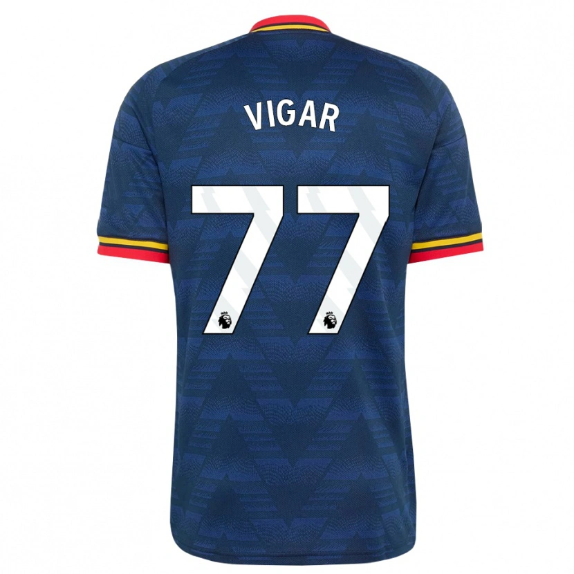 Danxen Barn Billy Vigar #77 Midnattsblå Gul Röd Bortatröja Matchtröjor 2026/27 Tröjor T-Tröja