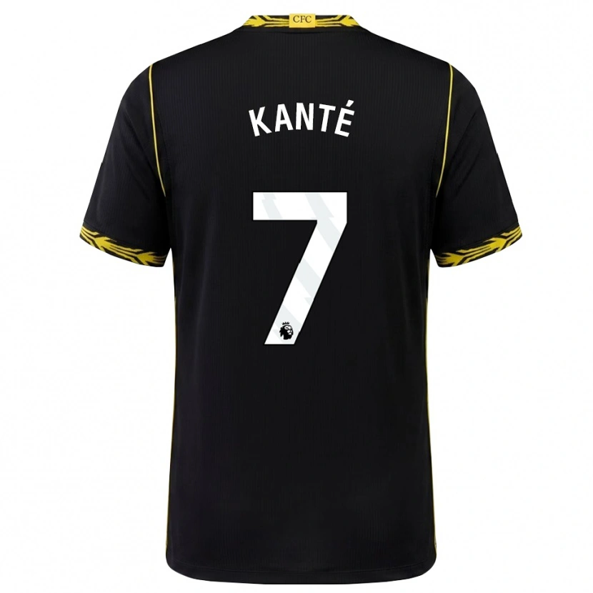 Danxen Barn N'golo Kante #7 Svart Gul Bortatröja Matchtröjor 2026/27 Tröjor T-Tröja