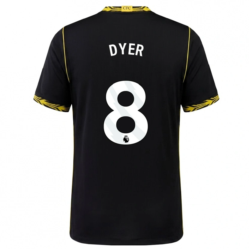 Danxen Barn Kiano Dyer #8 Svart Gul Bortatröja Matchtröjor 2026/27 Tröjor T-Tröja