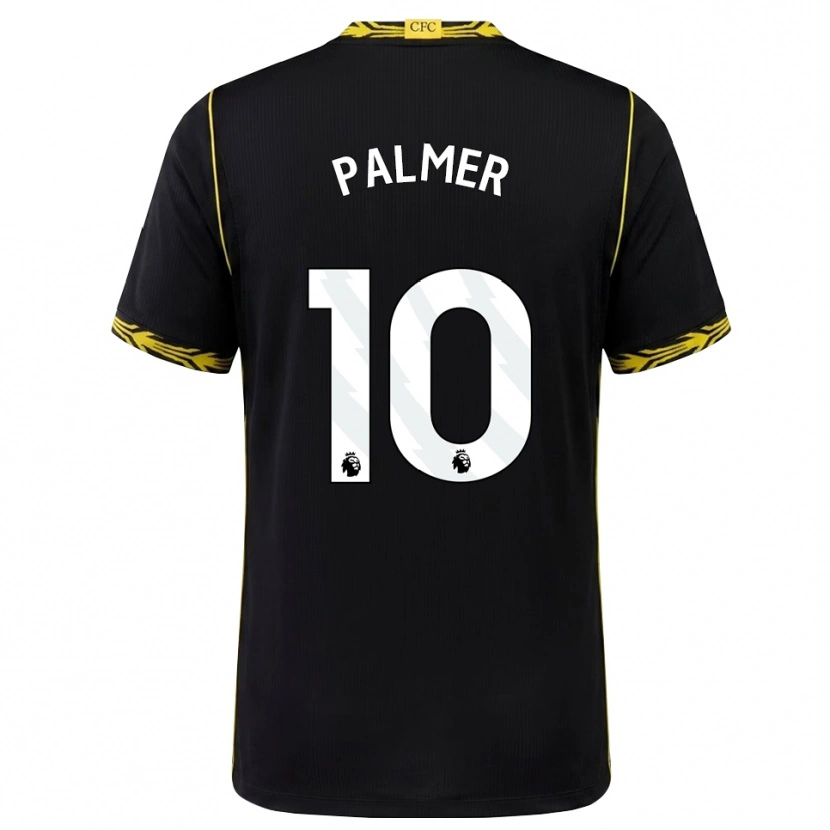 Danxen Barn Cole Palmer #10 Svart Gul Bortatröja Matchtröjor 2026/27 Tröjor T-Tröja