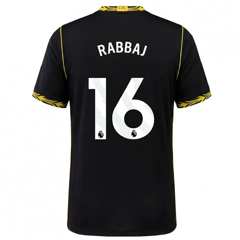 Danxen Barn Ibrahim Rabbaj #16 Svart Gul Bortatröja Matchtröjor 2026/27 Tröjor T-Tröja
