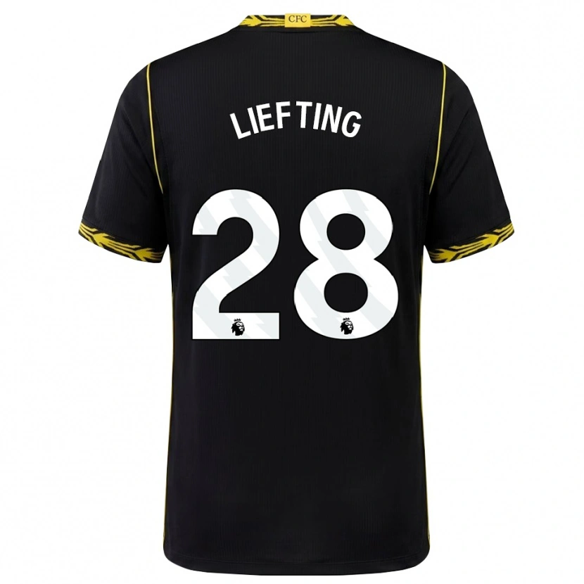 Danxen Barn Femke Liefting #28 Svart Gul Bortatröja Matchtröjor 2026/27 Tröjor T-Tröja