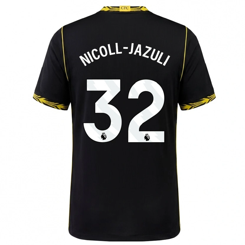 Danxen Barn Mahdi Nicoll-Jazuli #32 Svart Gul Bortatröja Matchtröjor 2026/27 Tröjor T-Tröja