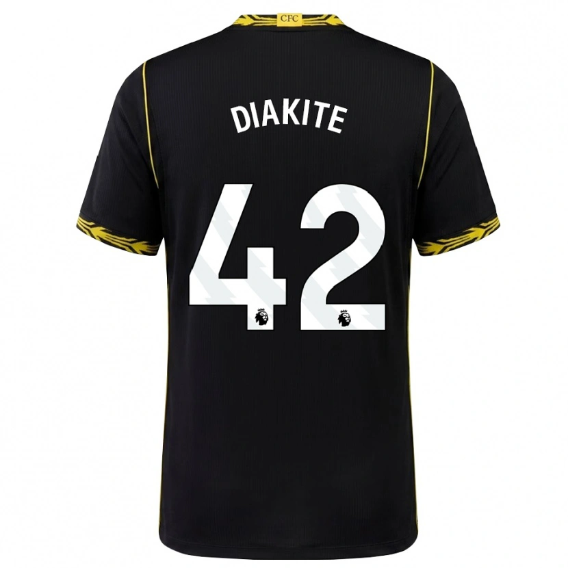 Danxen Barn Calvin Diakite #42 Svart Gul Bortatröja Matchtröjor 2026/27 Tröjor T-Tröja