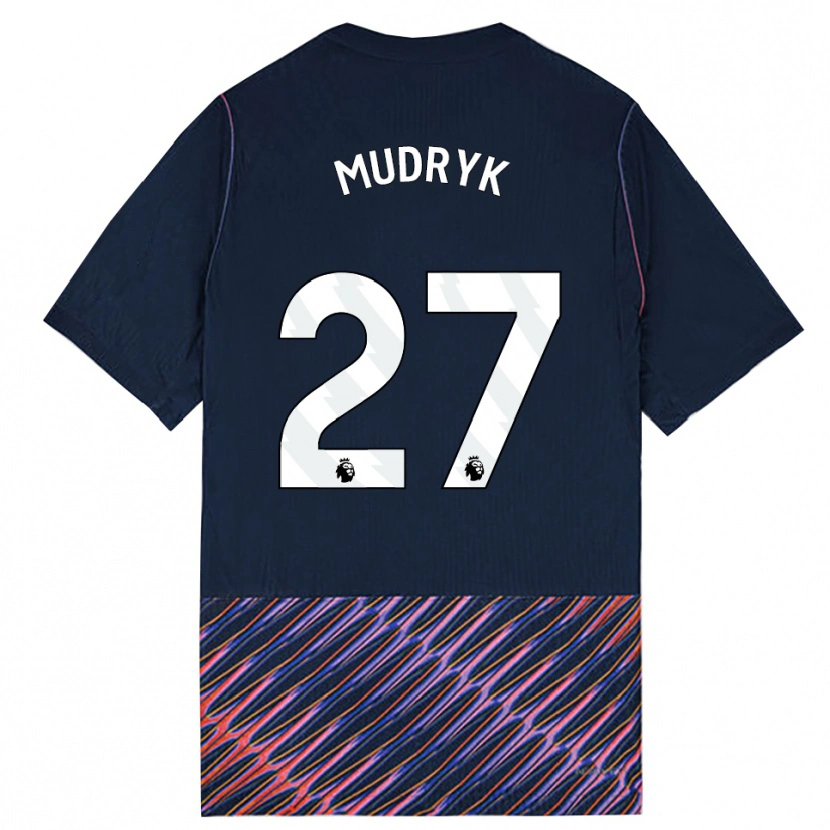Danxen Barn Mykhaylo Mudryk #27 Kungligblå Vit Bortatröja Matchtröjor 2026/27 Tröjor T-Tröja