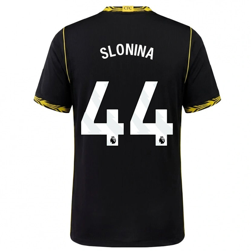 Danxen Barn Gabriel Slonina #44 Svart Gul Bortatröja Matchtröjor 2026/27 Tröjor T-Tröja