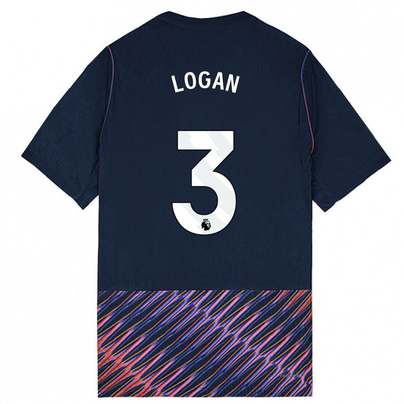 Danxen Barn Calum Logan #3 Kungligblå Vit Bortatröja Matchtröjor 2026/27 Tröjor T-Tröja