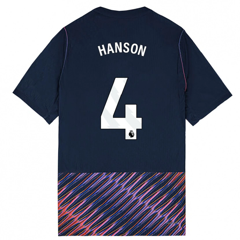 Danxen Barn Cayon Hanson #4 Kungligblå Vit Bortatröja Matchtröjor 2026/27 Tröjor T-Tröja