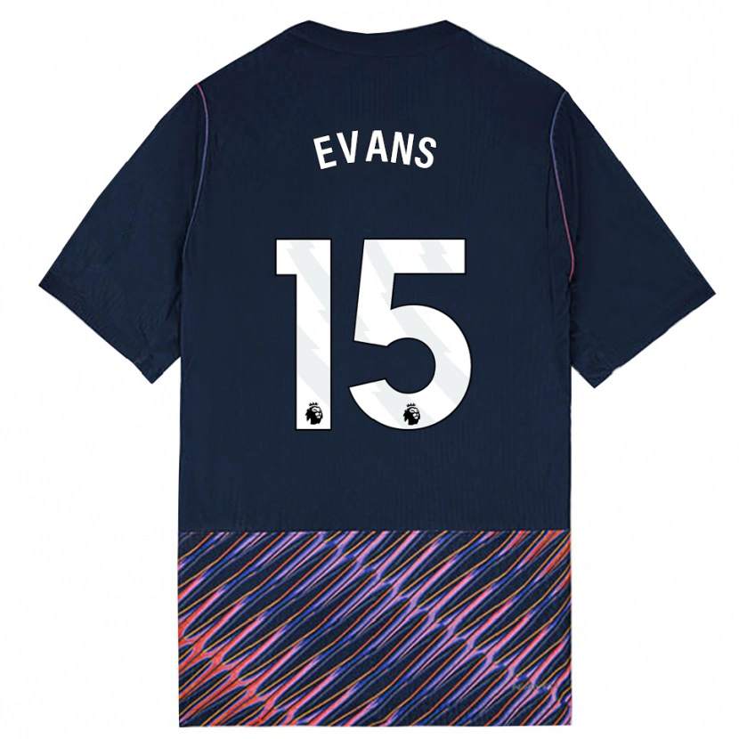 Danxen Barn Ted Evans #15 Kungligblå Vit Bortatröja Matchtröjor 2026/27 Tröjor T-Tröja