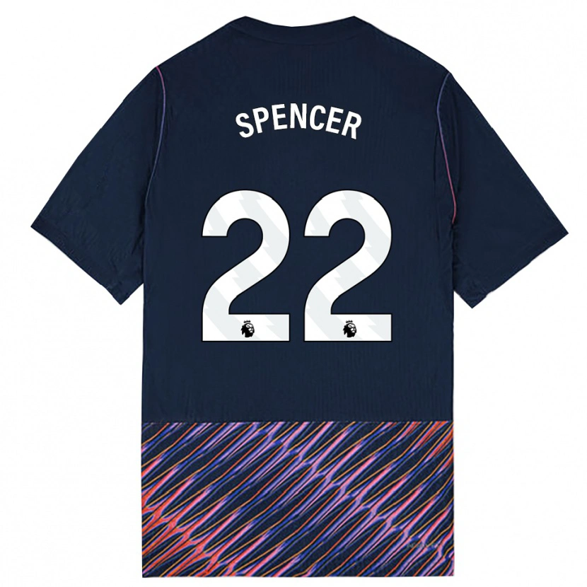 Danxen Barn Rebecca Spencer #22 Kungligblå Vit Bortatröja Matchtröjor 2026/27 Tröjor T-Tröja