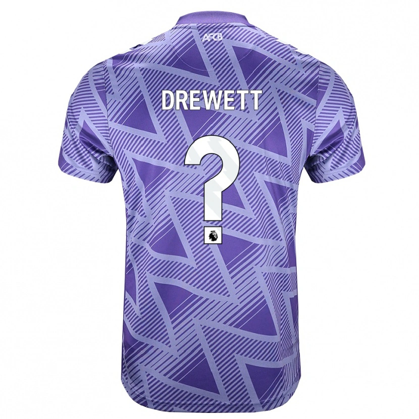 Danxen Barn Jake Drewett #0 Blek Violettröd Vit Bortatröja Matchtröjor 2026/27 Tröjor T-Tröja