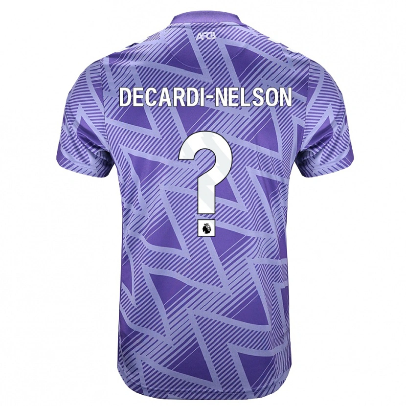 Danxen Barn Denzel Decardi-Nelson #0 Blek Violettröd Vit Bortatröja Matchtröjor 2026/27 Tröjor T-Tröja