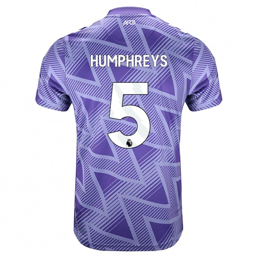 Danxen Barn Holly Humphreys #5 Blek Violettröd Vit Bortatröja Matchtröjor 2026/27 Tröjor T-Tröja
