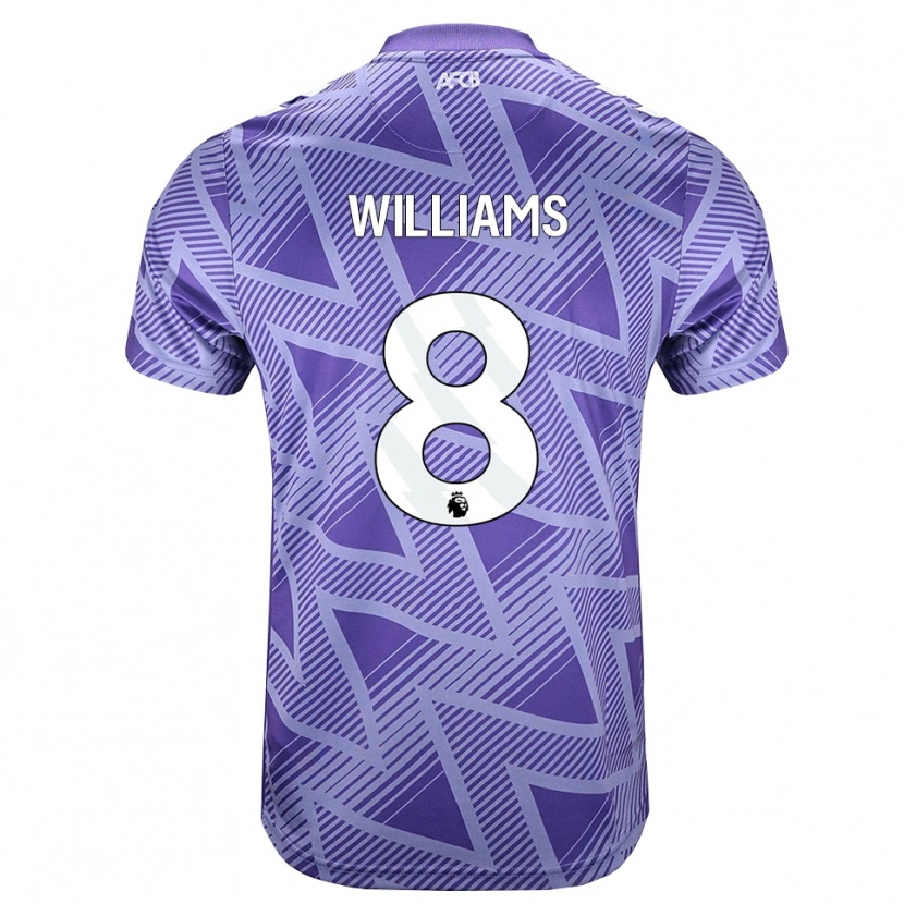 Danxen Barn Phoebe Williams #8 Blek Violettröd Vit Bortatröja Matchtröjor 2026/27 Tröjor T-Tröja