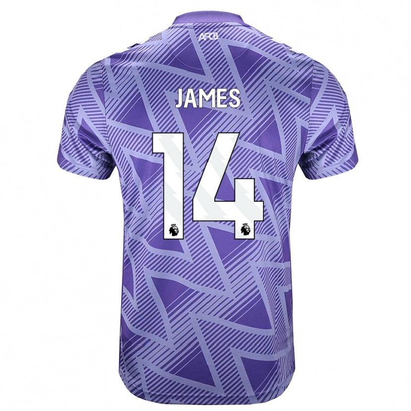 Danxen Barn Katie James #14 Blek Violettröd Vit Bortatröja Matchtröjor 2026/27 Tröjor T-Tröja