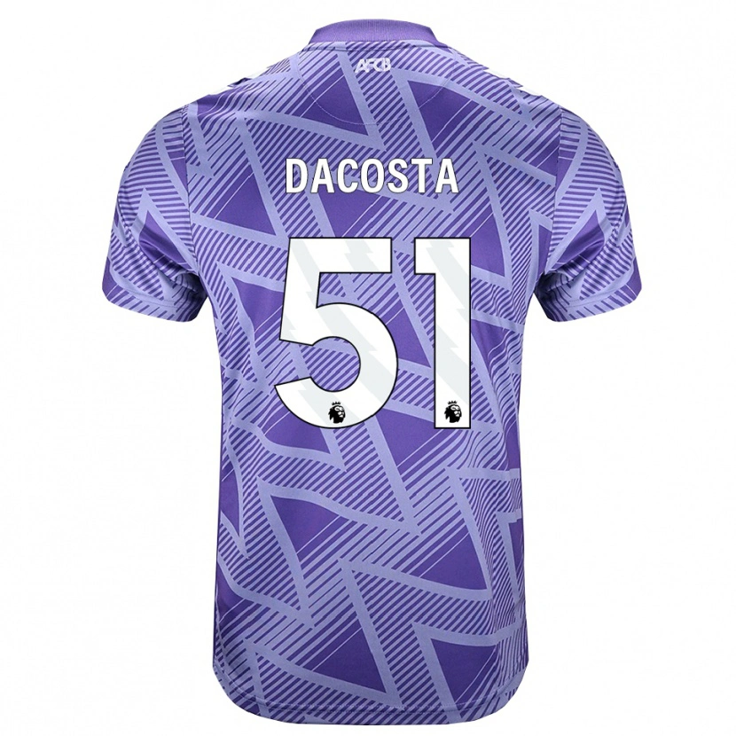 Danxen Barn Malcom Dacosta González #51 Blek Violettröd Vit Bortatröja Matchtröjor 2026/27 Tröjor T-Tröja