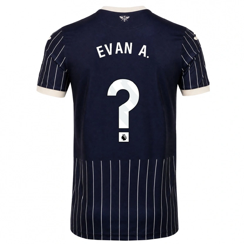 Danxen Barn Evan Anderson #0 Svart Vit Bortatröja Matchtröjor 2026/27 Tröjor T-Tröja