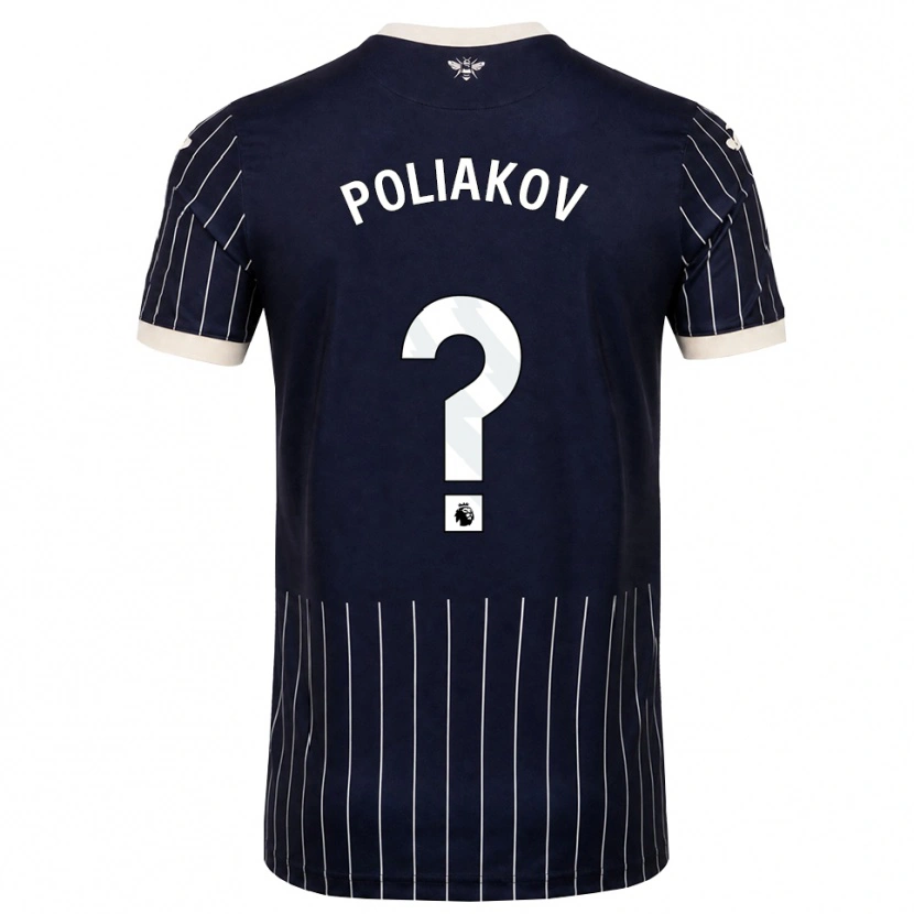 Danxen Barn Adam Poliakov #0 Svart Vit Bortatröja Matchtröjor 2026/27 Tröjor T-Tröja