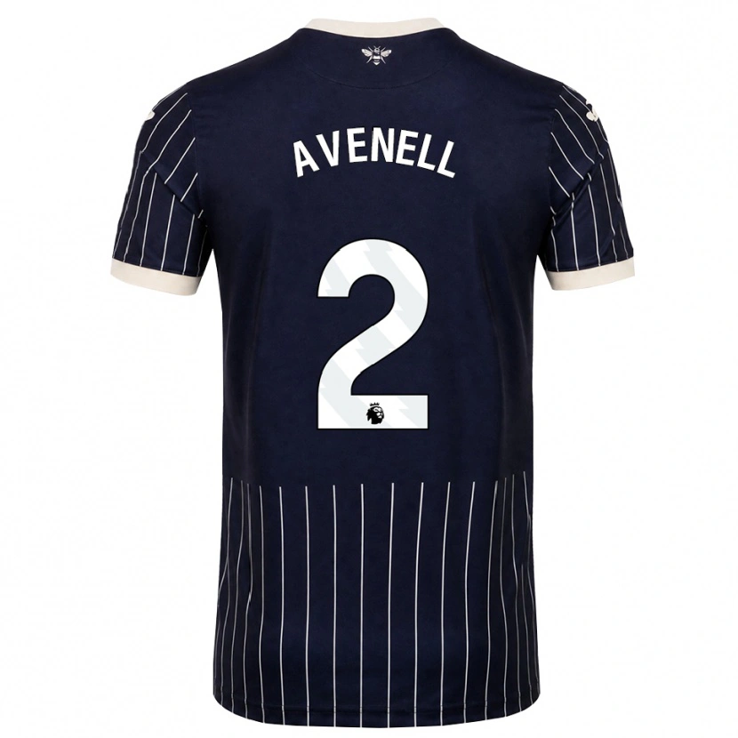 Danxen Barn Caelan Avenell #2 Svart Vit Bortatröja Matchtröjor 2026/27 Tröjor T-Tröja