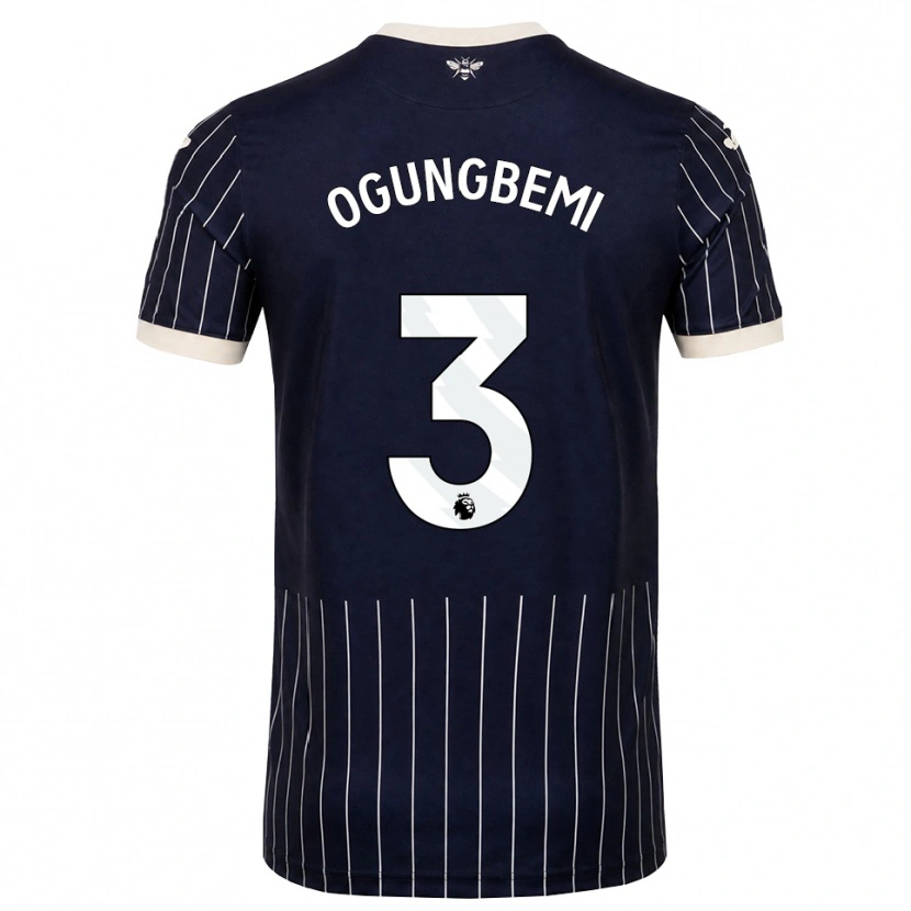 Danxen Barn Nathaniel Ogungbemi #3 Svart Vit Bortatröja Matchtröjor 2026/27 Tröjor T-Tröja