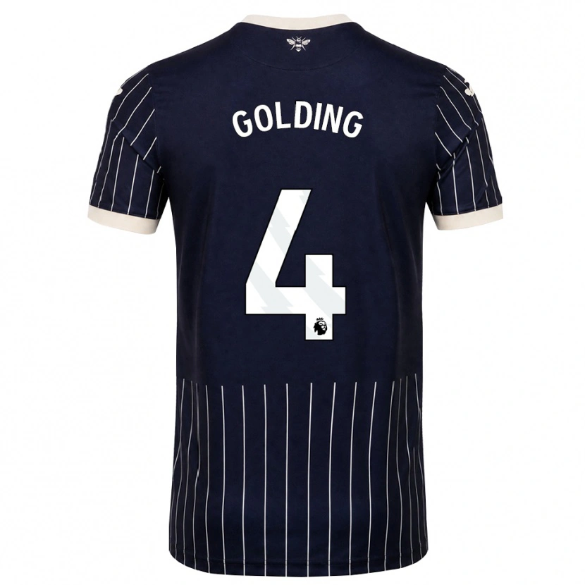Danxen Barn Aidan Golding #4 Svart Vit Bortatröja Matchtröjor 2026/27 Tröjor T-Tröja
