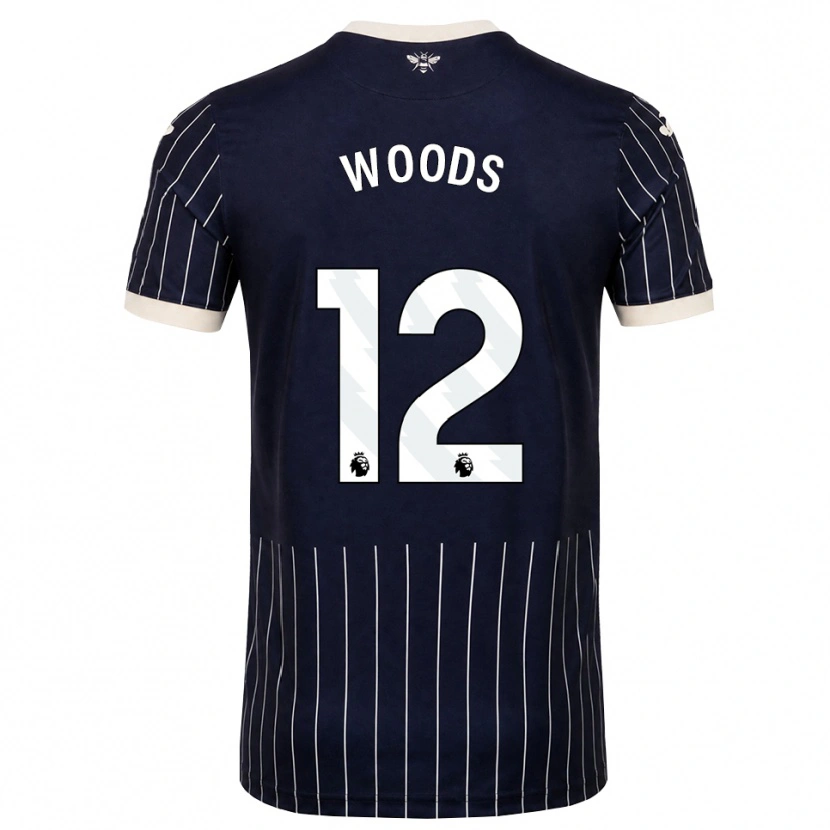 Danxen Barn Nikki Woods #12 Svart Vit Bortatröja Matchtröjor 2026/27 Tröjor T-Tröja