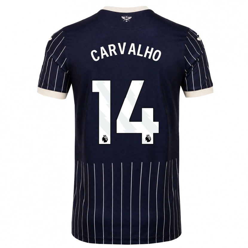 Danxen Barn Fábio Carvalho #14 Svart Vit Bortatröja Matchtröjor 2026/27 Tröjor T-Tröja