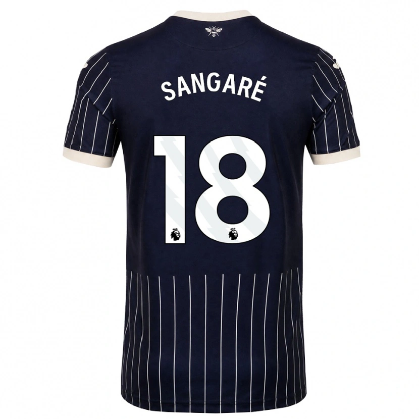Danxen Barn Mamadou Sangaré #18 Svart Vit Bortatröja Matchtröjor 2026/27 Tröjor T-Tröja