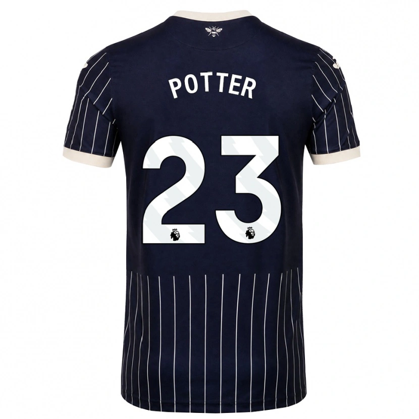 Danxen Barn Lucy Potter #23 Svart Vit Bortatröja Matchtröjor 2026/27 Tröjor T-Tröja