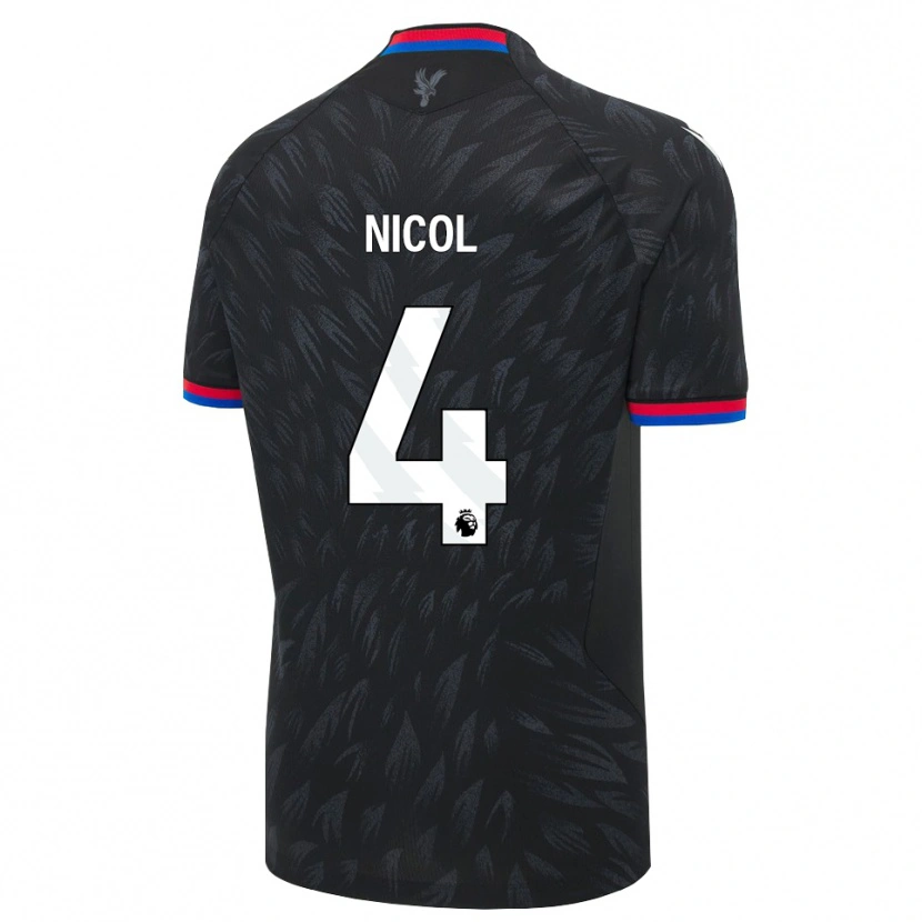 Danxen Barn Leigh Nicol #4 Svart Blå Röd Bortatröja Matchtröjor 2026/27 Tröjor T-Tröja