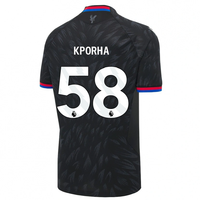 Danxen Barn Caleb Kporha #58 Svart Blå Röd Bortatröja Matchtröjor 2026/27 Tröjor T-Tröja