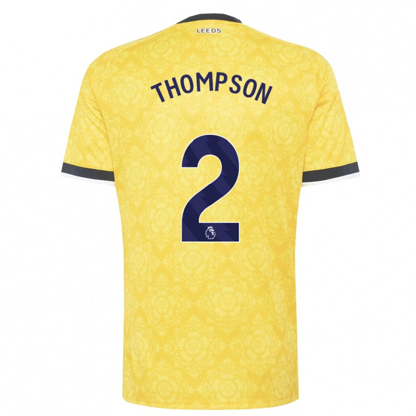Danxen Barn Aiden Thompson #2 Gul Vit Svart Bortatröja Matchtröjor 2026/27 Tröjor T-Tröja