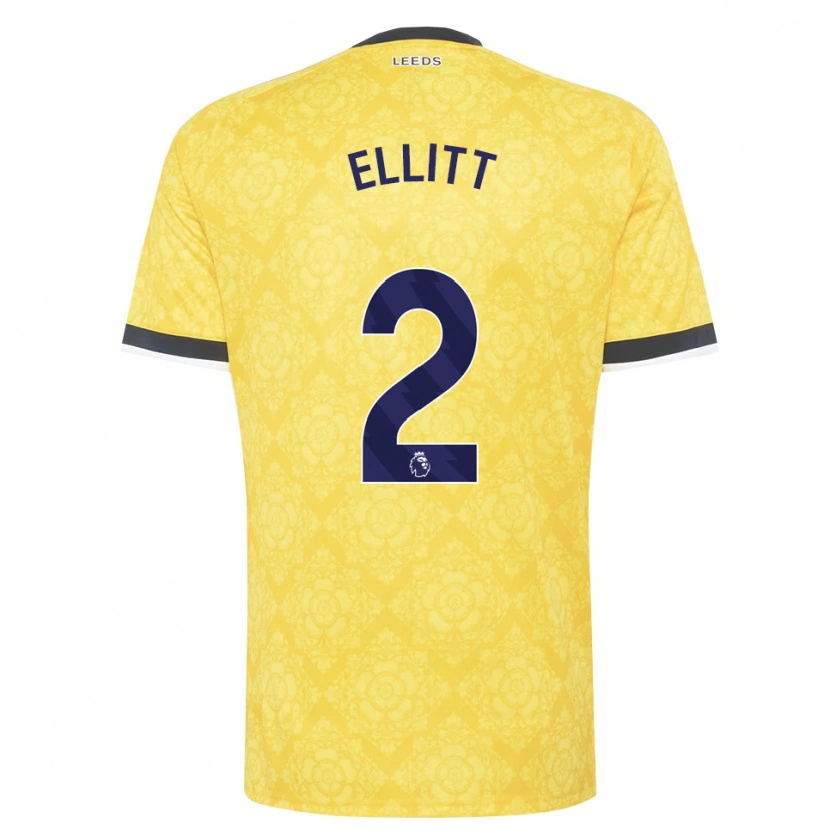 Danxen Barn Izzy Ellitt #2 Gul Vit Svart Bortatröja Matchtröjor 2026/27 Tröjor T-Tröja