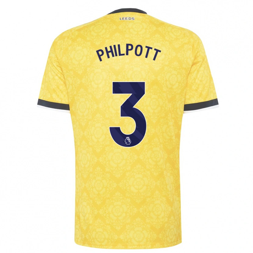 Danxen Barn Louie Philpott #3 Gul Vit Svart Bortatröja Matchtröjor 2026/27 Tröjor T-Tröja