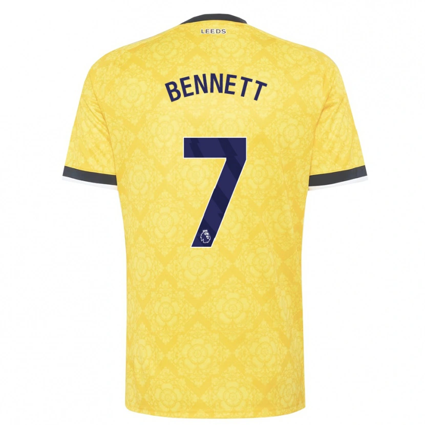 Danxen Barn Oliver Bennett #7 Gul Vit Svart Bortatröja Matchtröjor 2026/27 Tröjor T-Tröja