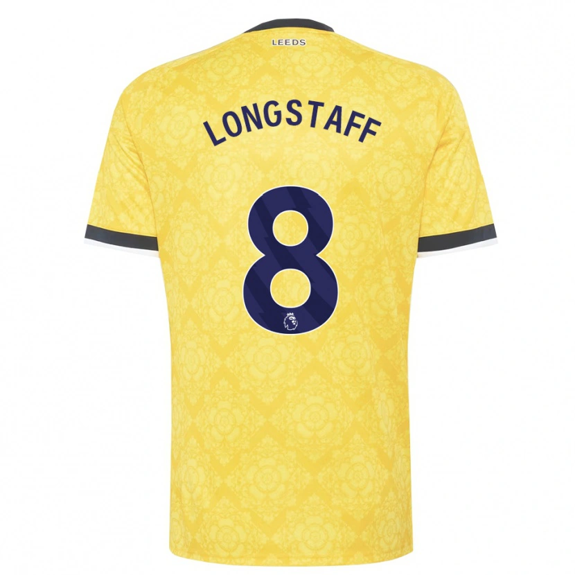 Danxen Barn Sean Longstaff #8 Gul Vit Svart Bortatröja Matchtröjor 2026/27 Tröjor T-Tröja