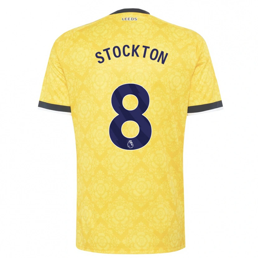 Danxen Barn Tom Stockton #8 Gul Vit Svart Bortatröja Matchtröjor 2026/27 Tröjor T-Tröja