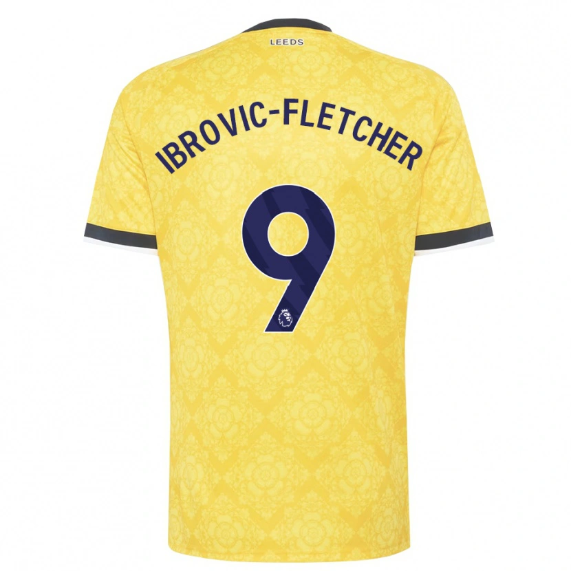 Danxen Barn Edward Ibrovic-Fletcher #9 Gul Vit Svart Bortatröja Matchtröjor 2026/27 Tröjor T-Tröja