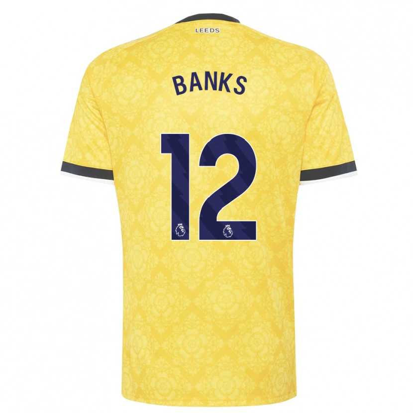 Danxen Barn George Banks #12 Gul Vit Svart Bortatröja Matchtröjor 2026/27 Tröjor T-Tröja