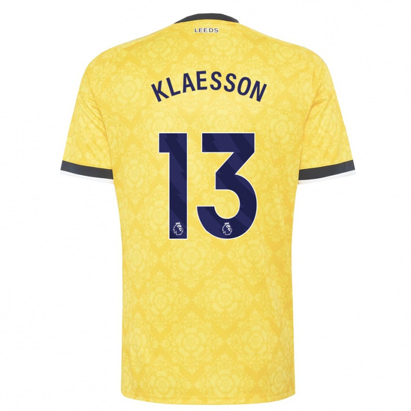 Danxen Barn Kristoffer Klaesson #13 Gul Vit Svart Bortatröja Matchtröjor 2026/27 Tröjor T-Tröja