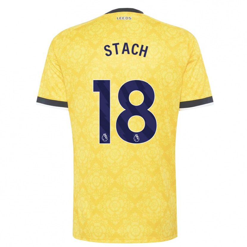 Danxen Barn Anton Stach #18 Gul Vit Svart Bortatröja Matchtröjor 2026/27 Tröjor T-Tröja