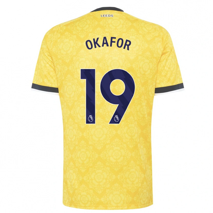 Danxen Barn Noah Okafor #19 Gul Vit Svart Bortatröja Matchtröjor 2026/27 Tröjor T-Tröja