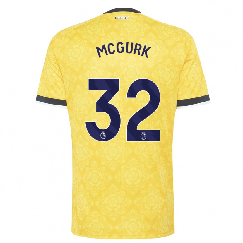 Danxen Barn Sean Mcgurk #32 Gul Vit Svart Bortatröja Matchtröjor 2026/27 Tröjor T-Tröja