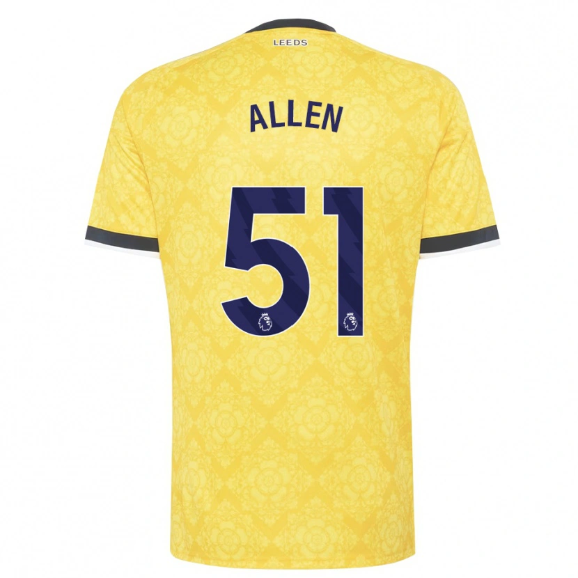 Danxen Barn Charlie Allen #51 Gul Vit Svart Bortatröja Matchtröjor 2026/27 Tröjor T-Tröja